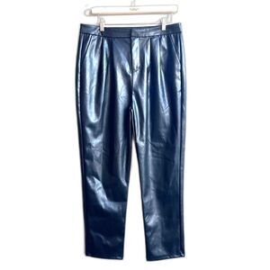 Y2K Shinestar Women Black Faux Leather Pants L highwaisted soft whimsgoth grunge